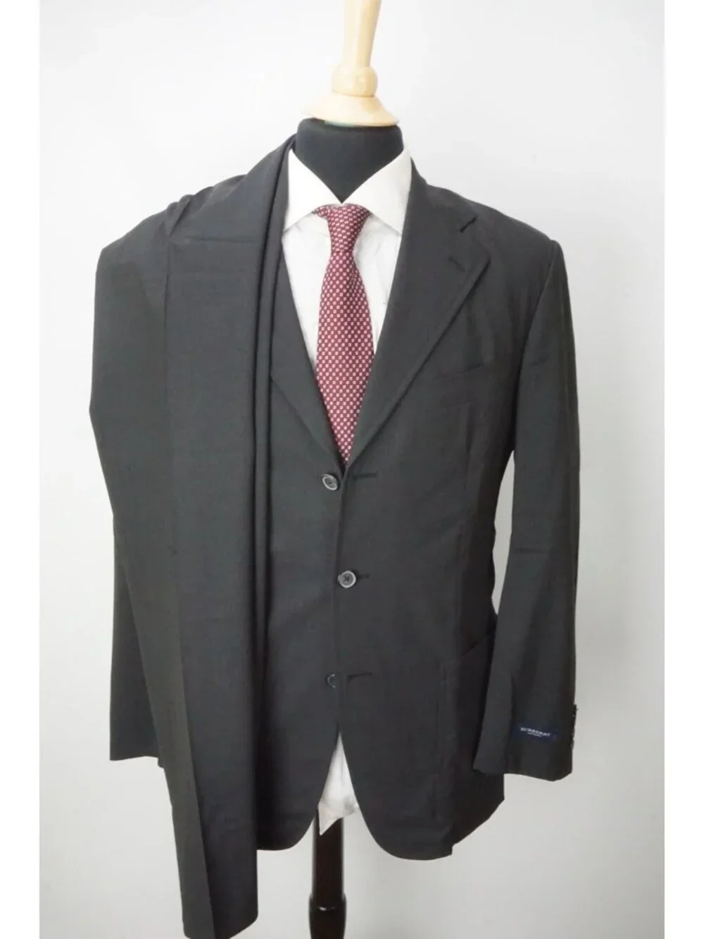 Burberry London Gray S140s Wool Blend 2 Pc Suit Jacket Pants Sz 38R BRAND NEW